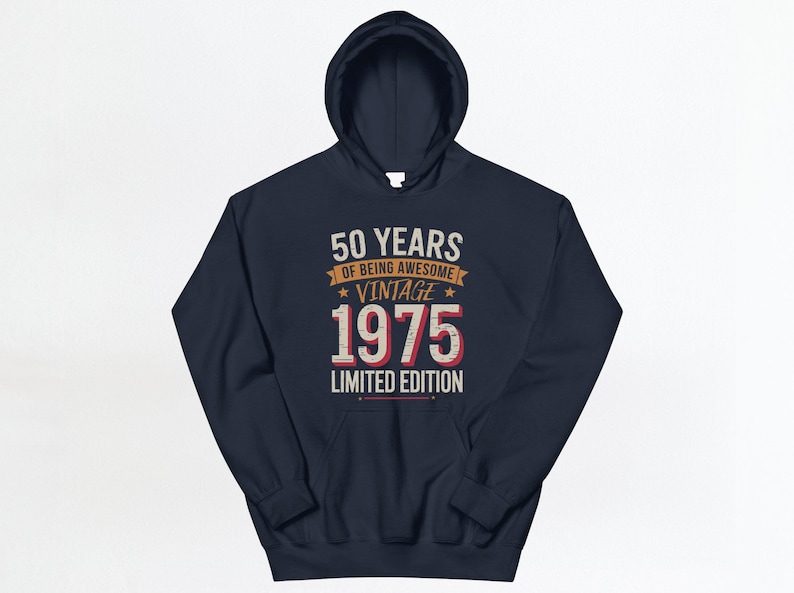 50th birthday shirt, limited edition shirt, vintage 1975 birthday, 50 years old, 50th anniversary gift, retro 1975 shirt image 7