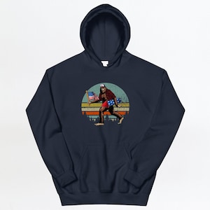 Vintage Style Hoodie with Patriotic Design, Casual Hooded Sweatshirt, Comfort Fit Hoodie, Unique Graphic Hoodie, Men's Fashion Hoodie