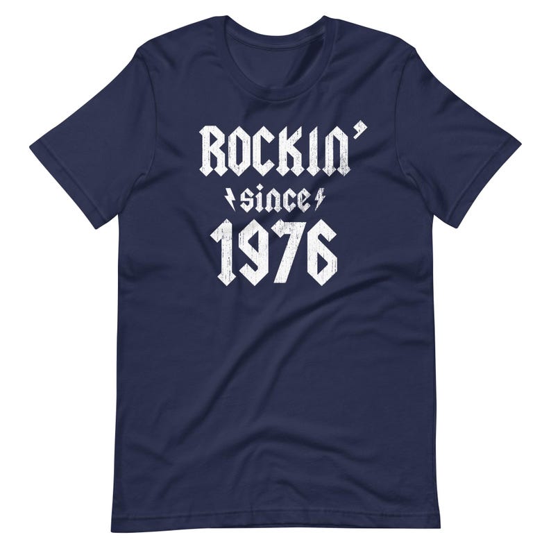Rockin Since 1976, 50th Birthday Hard Rock Shirt, Vintage 1976 Birthday Shirt, 50th Birthday Shirts, 50th Birthday Gifts for Men and Women image 5