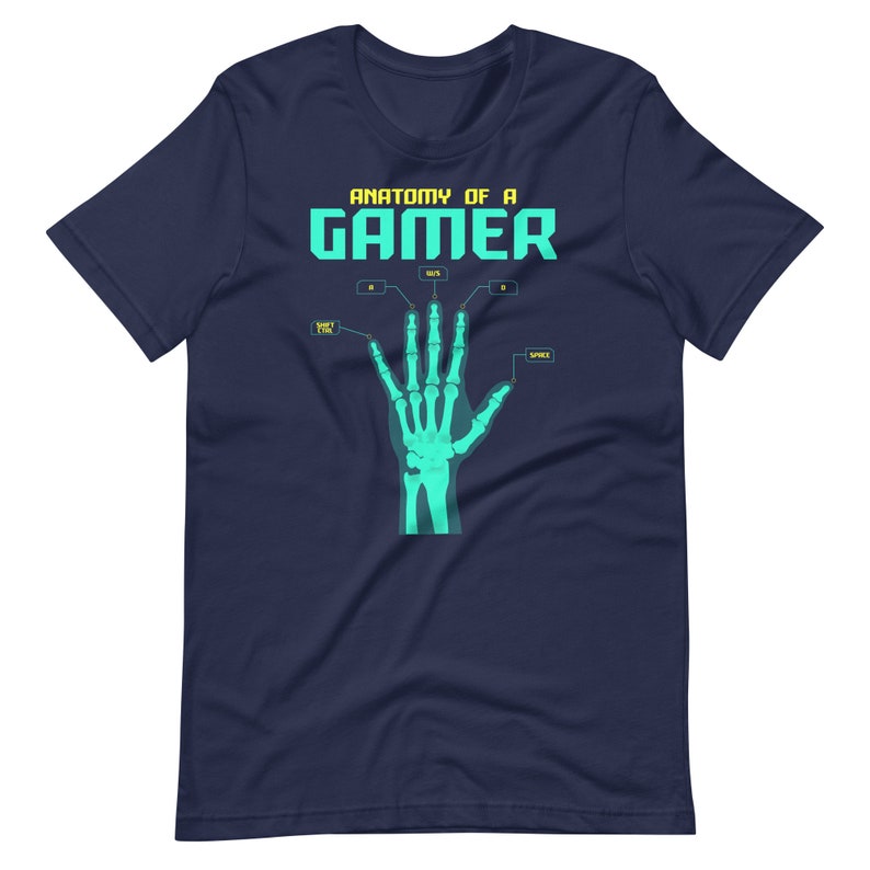 Anatomy Of A Gamer T-Shirt, Funny Gamer Hand T-Shirt, Sarcastic Anatomy Tee, Funny Tops, Gamer T-Shirt, Unisex Gamer Tee, Bones Hand T-Shirt image 4