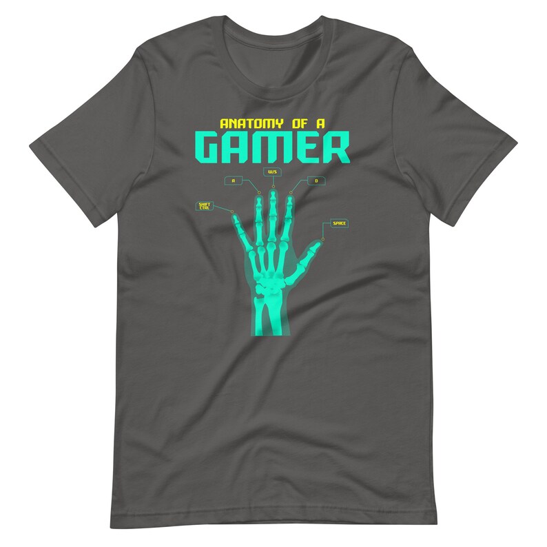 Anatomy Of A Gamer T-Shirt, Funny Gamer Hand T-Shirt, Sarcastic Anatomy Tee, Funny Tops, Gamer T-Shirt, Unisex Gamer Tee, Bones Hand T-Shirt image 3