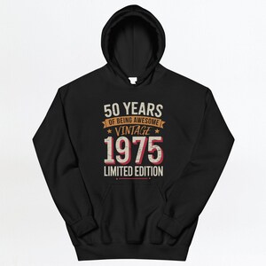 50th birthday shirt, limited edition shirt, vintage 1975 birthday, 50 years old, 50th anniversary gift, retro 1975 shirt image 6