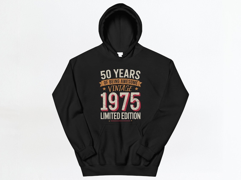 50th birthday shirt, limited edition shirt, vintage 1975 birthday, 50 years old, 50th anniversary gift, retro 1975 shirt image 6