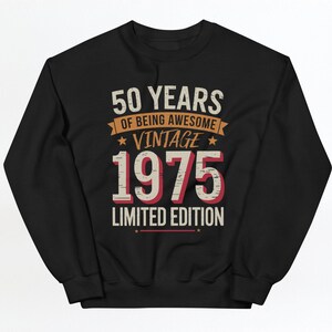 50th birthday shirt, limited edition shirt, vintage 1975 birthday, 50 years old, 50th anniversary gift, retro 1975 shirt image 8