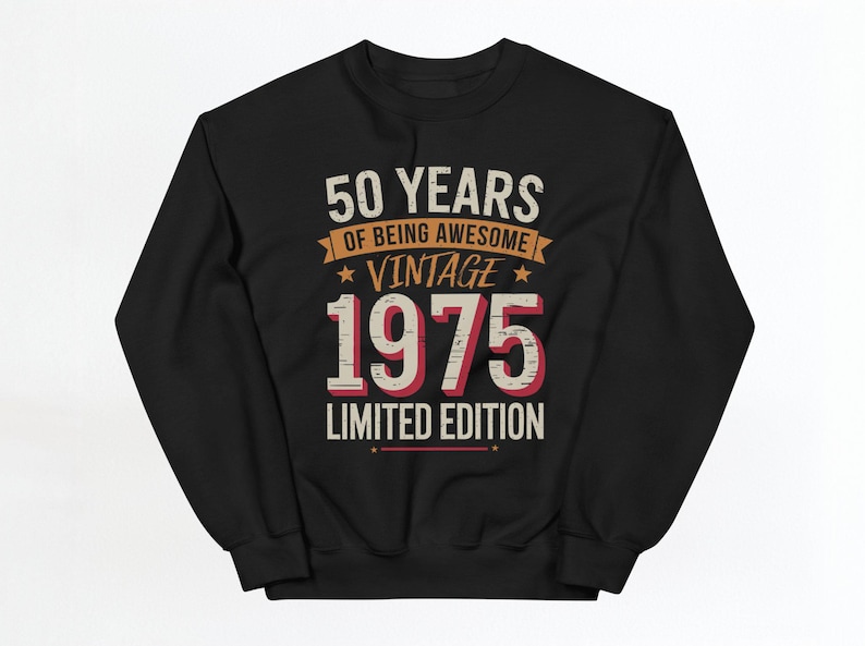 50th birthday shirt, limited edition shirt, vintage 1975 birthday, 50 years old, 50th anniversary gift, retro 1975 shirt image 8