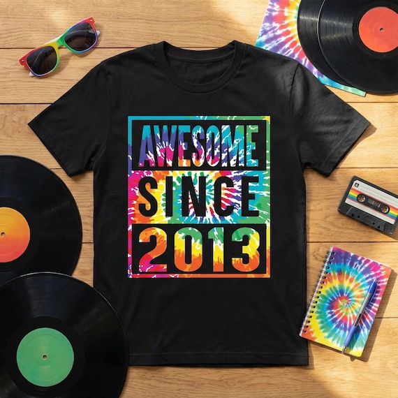 Awesome Since 2013 Tie Dye, Vintage 2013, 13th Birthday Shirt, Eleven Birthday, 13 Years Old, tie dye, Thirteen Year Old Shirt, 2013 Shirt