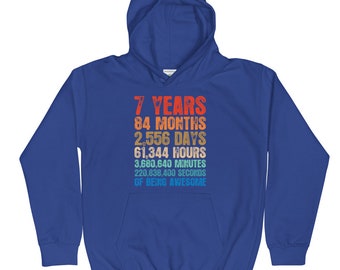 7th Birthday Shirts Hoodie Boy Girl 7th Birthday Shirts Seven Year Old Birthday Boy Girl Shirts 7 Year Old Birthday 7th Birthday Shirt Etsy