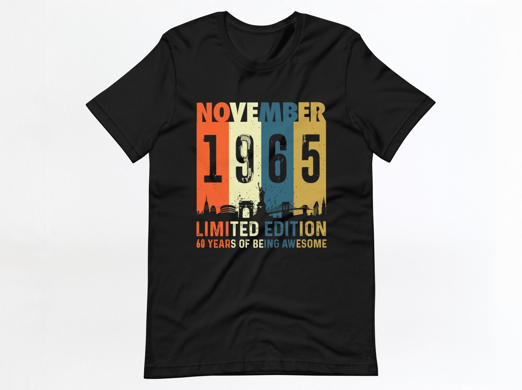 Sweat à Capuche 60 Ans Anniversaire - Motif Vintage Novembre 1965 | Cadeau Humoristique Pour Homme Ou Femme