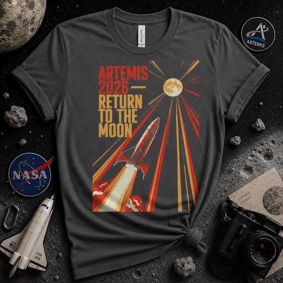 Artemis II 2026 Rocket Launch T-Shirt, Future Moon Mission Tee, Space Exploration Hoodie, Science Gift