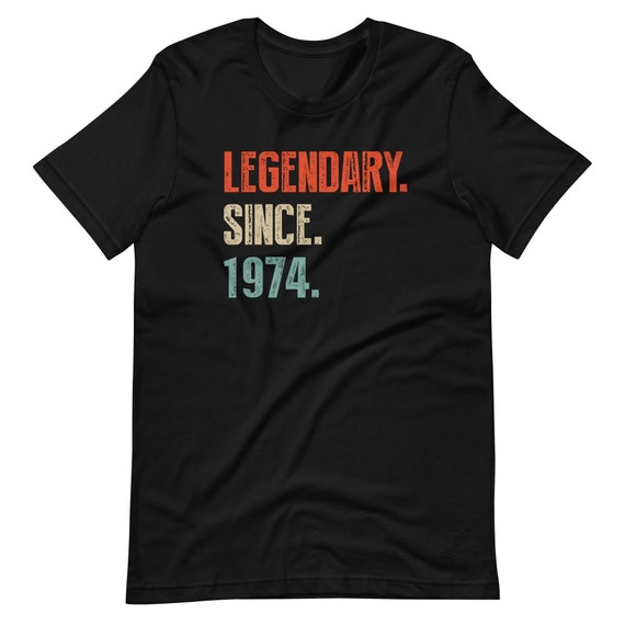 Camisa de cumpleanos numero 50 para hombres y mujeres legendaria desde 1974 camisa sudadera con capucha sudadera camisa nacida en 1974 regalo de cumpleanos numero 50 camiseta numero 50 1974 Etsy Mexic...