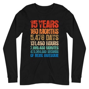 15th Birthday Shirt, 15th Birthday Gift for Teen Boys and Girls. 15 ...
