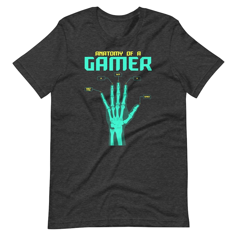 Anatomy Of A Gamer T-Shirt, Funny Gamer Hand T-Shirt, Sarcastic Anatomy Tee, Funny Tops, Gamer T-Shirt, Unisex Gamer Tee, Bones Hand T-Shirt image 5