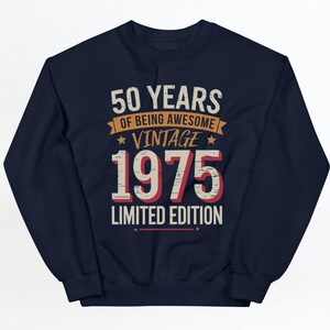 50th birthday shirt, limited edition shirt, vintage 1975 birthday, 50 years old, 50th anniversary gift, retro 1975 shirt image 9