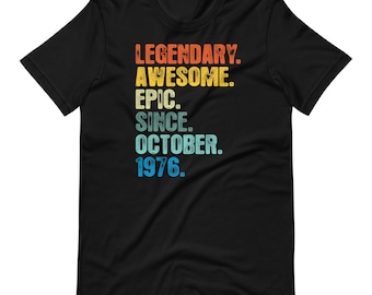 Vintage 1976 50th Birthday Shirt, Sweatshirt, Hoodie, Since October 1976 Shirt 50th Birthday Gift For Women & Men