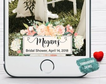 Floral Bridal Shower Snapchat Filter Watercolor Flowers Bridal Shower Geofilter Geotag Bridal Snap Chat Bridal Shower Tea Party Geofilter