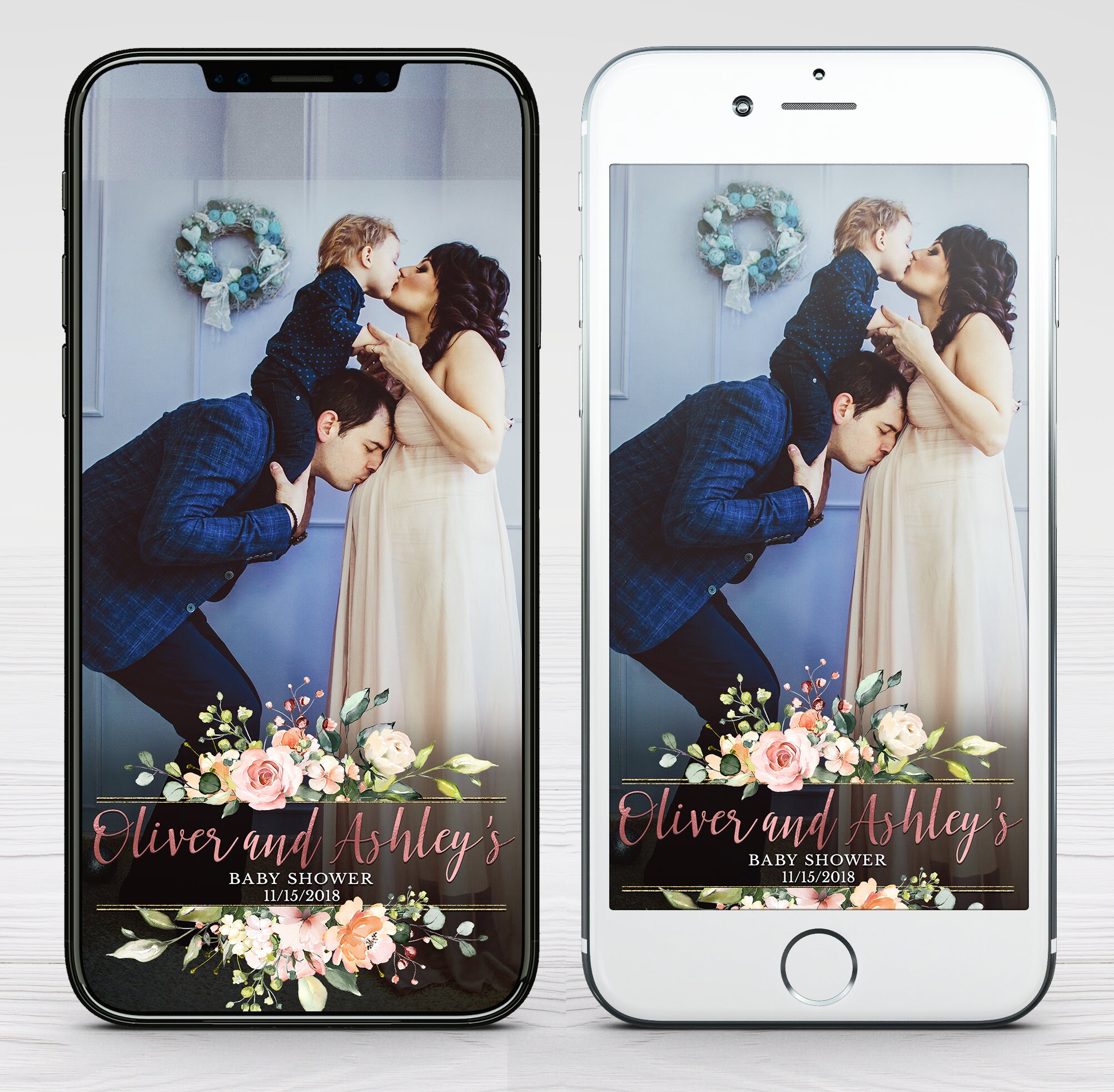 Rose Flowers Snapchat Geofilter Custom Pink Flowers Filter Etsy