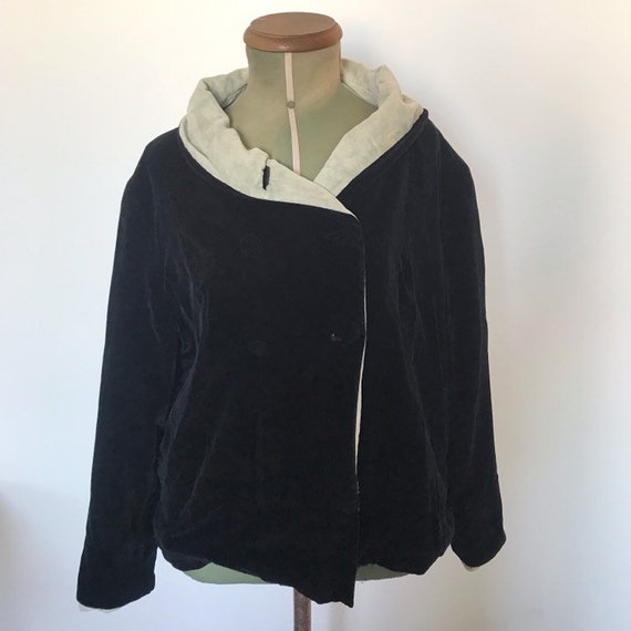 1930s Black Velvet Opera Coat