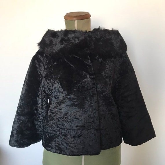 1950s Cropped Coat with Fur Collar - image 2