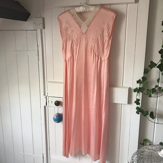 1930s Embroidered Slip Nightdress