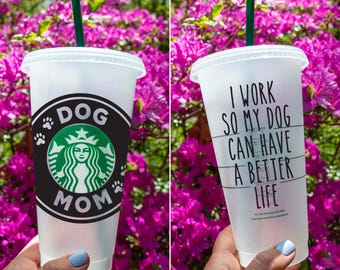 Dog Mom | Starbucks Cup Decal SVG Cut File | Cricut DIY | Paw Prints | Instant Download