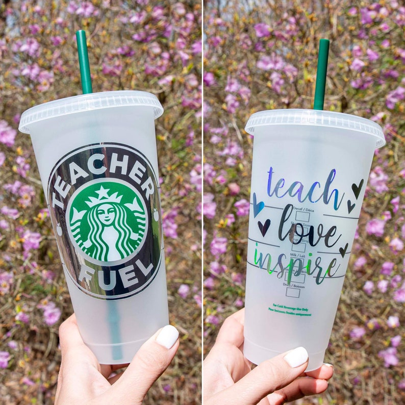 Download Teacher Fuel Custom Starbucks Coffee Cold Cup SVG Cut File ...
