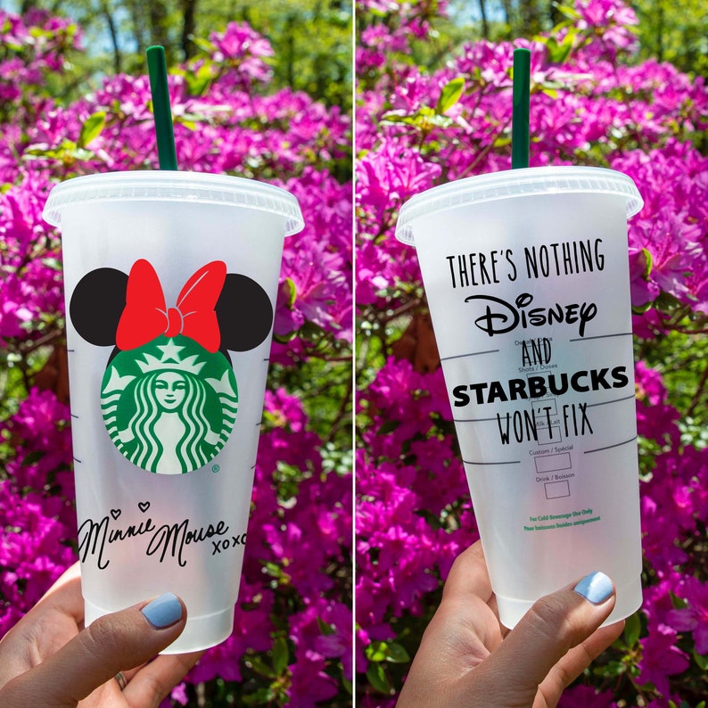 Minnie Mouse Custom Starbucks Coffee Cold Cup SVG Cut File ...