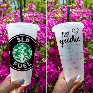 SLP nur Speechie | Benutzerdefinierte Starbucks Kaffee kalte Tasse SVG geschnitten Datei | Sprachsprache Pathologe | Cricut DIY | Sofortiger Download