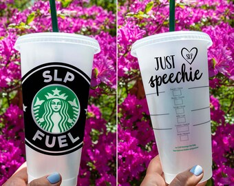 SLP Just Speechie | Custom Starbucks Coffee Cold Cup SVG Cut File | Speech Language Pathologist | Cricut DIY | Instant Download