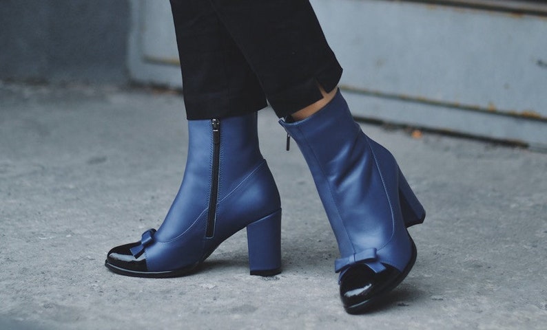 blue ankle boots