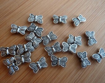 en Métal Argenté épaisseur 7.8mm trou 1.3mm 10 Perles Oiseau Colombe 18x14mm