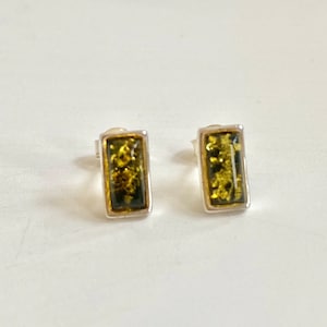 Rare green amber earrings