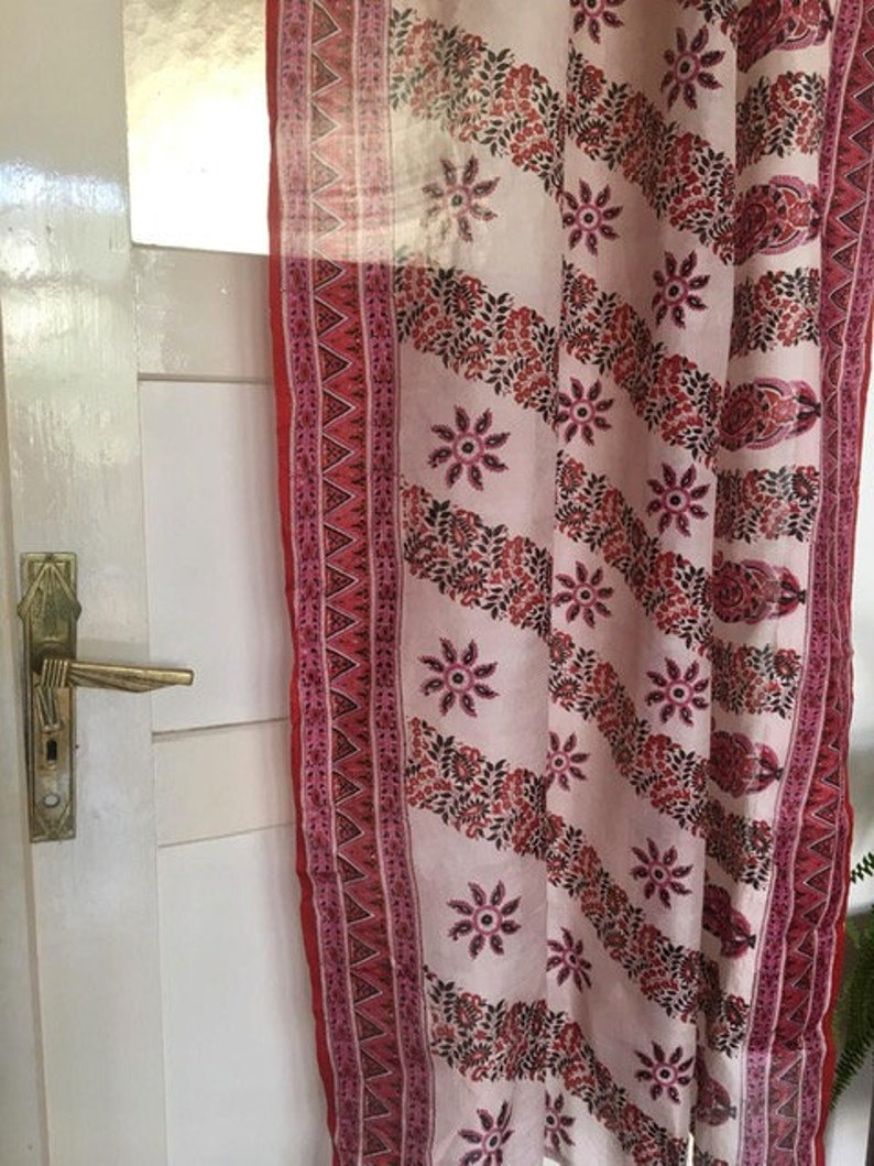 Festive Sheer Silk Privacy Bohemian Long Curtain