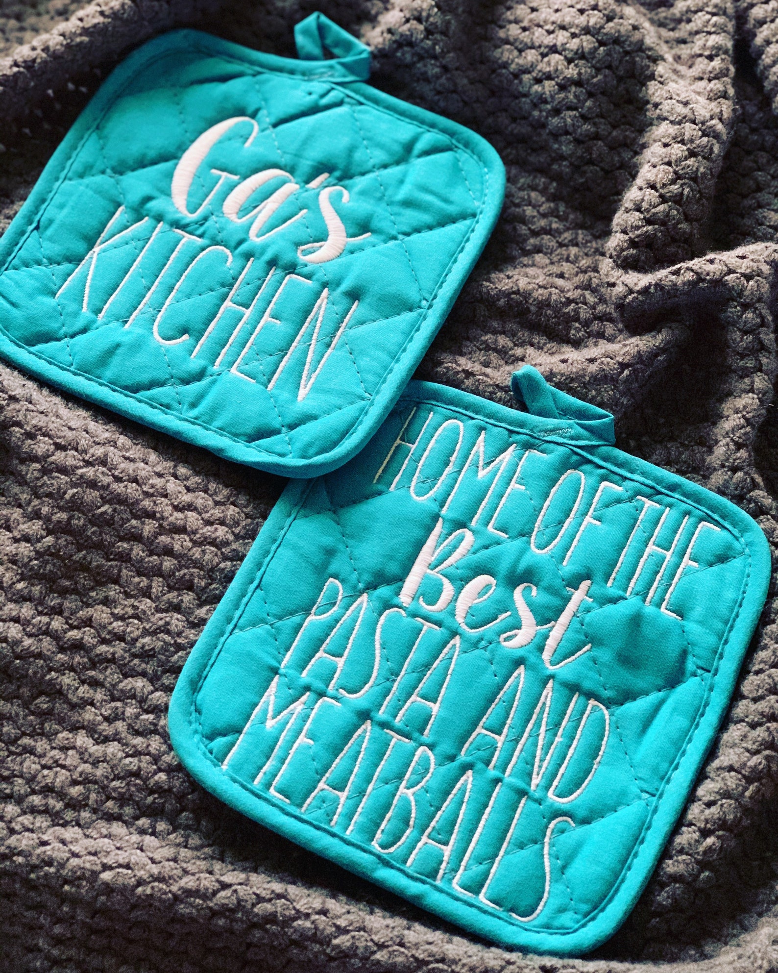 Personalized Embroidered Pot Holders Your Name Potholders Etsy