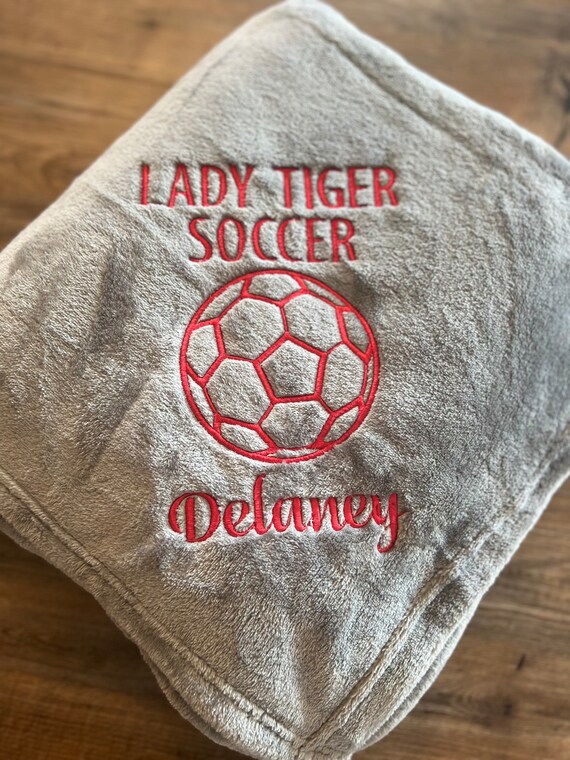 Personalized soccer blanket, senior soccer blanket, embroidered blanket, senior gifts, graduation gifts, soccer gifts, soccer blanket, gift