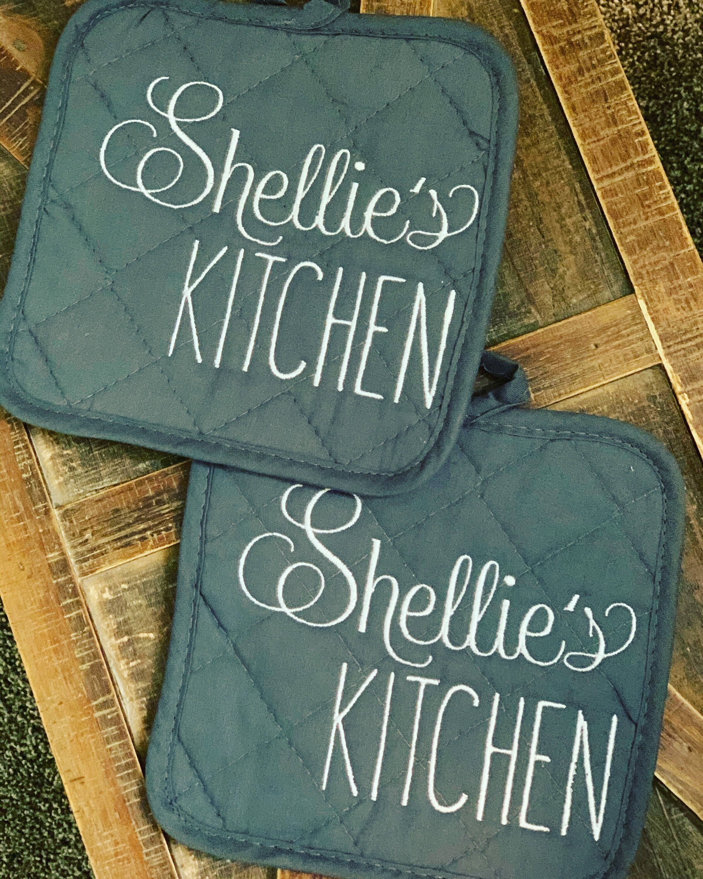 Personalized embroidered pot holders your name potholders Etsy