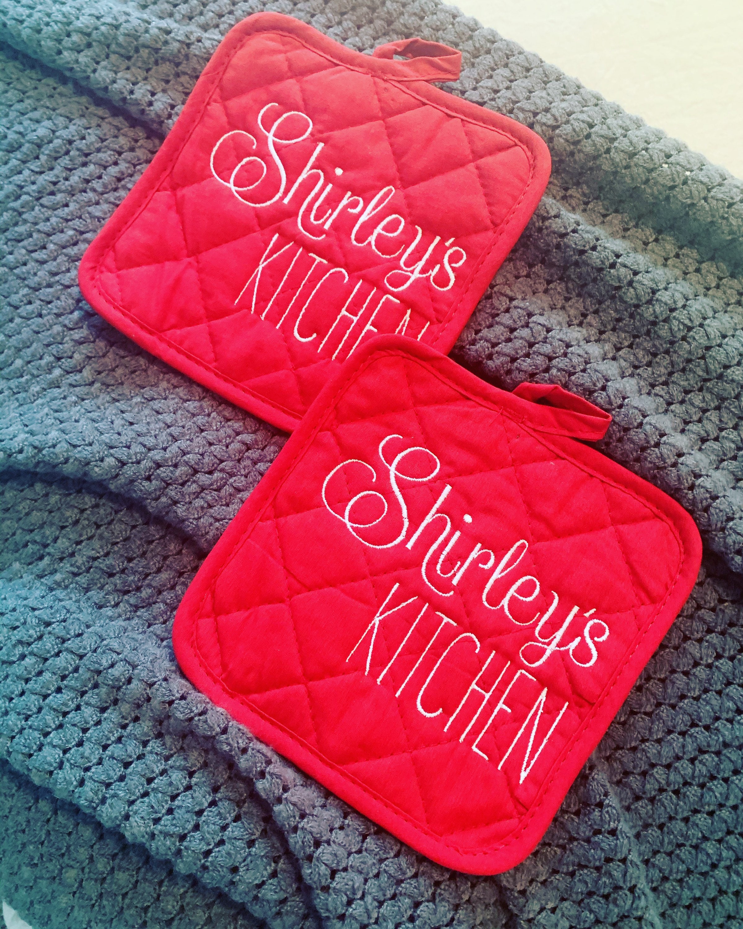 Personalized embroidered pot holders your name potholders Etsy