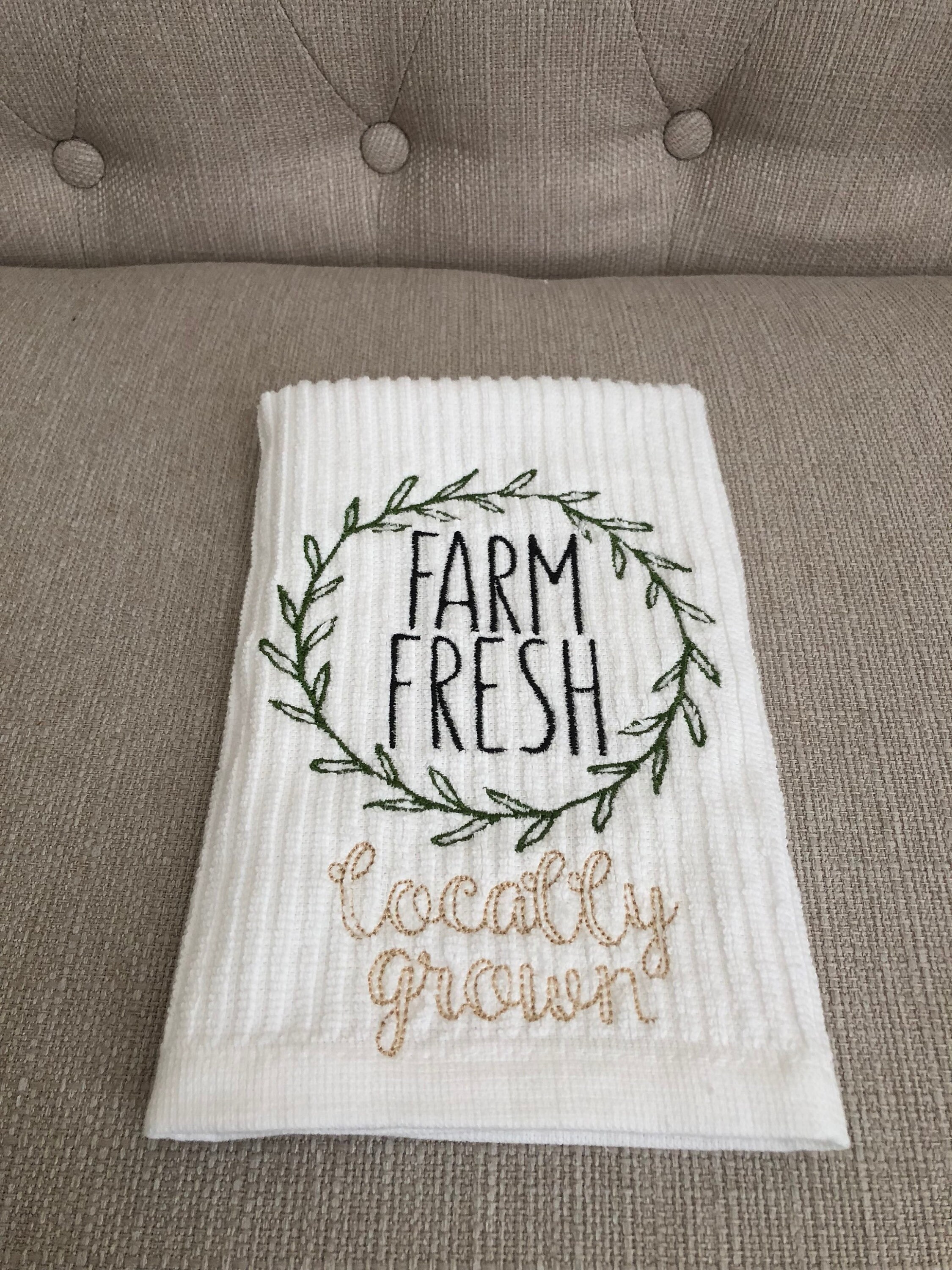 Embroidered Bar Mop Towels Farmhouse Kitchen Towels Farm 
