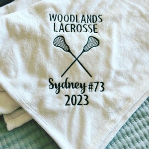Personalized embroidered lacrosse blanket, graduation blanket, senior gifts, senior blanket, graduation gift, lacrosse gifts, 50x60, blanket