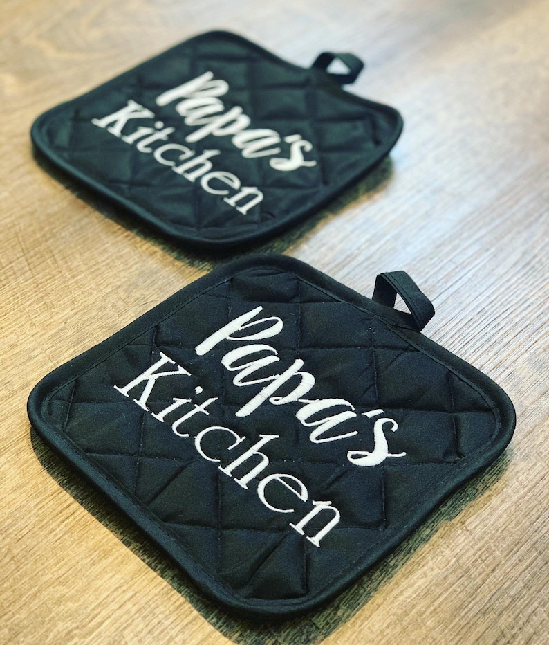 Personalized Embroidered Pot Holders Your Name Potholders Etsy