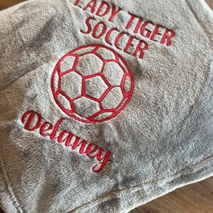 Personalized soccer blanket, senior soccer blanket, embroidered blanket, senior gifts, graduation gifts, soccer gifts, soccer blanket, gift image 8