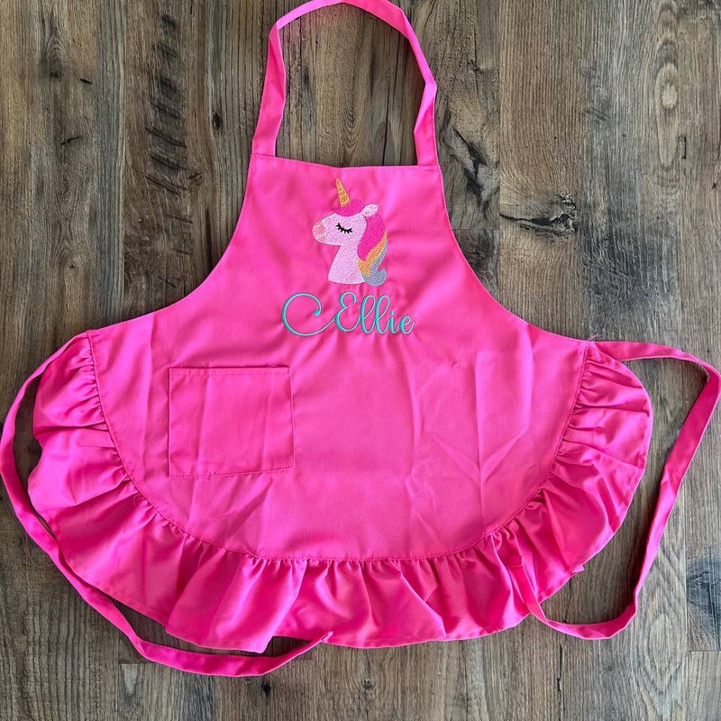 Pink Ruffle Apron - Etsy