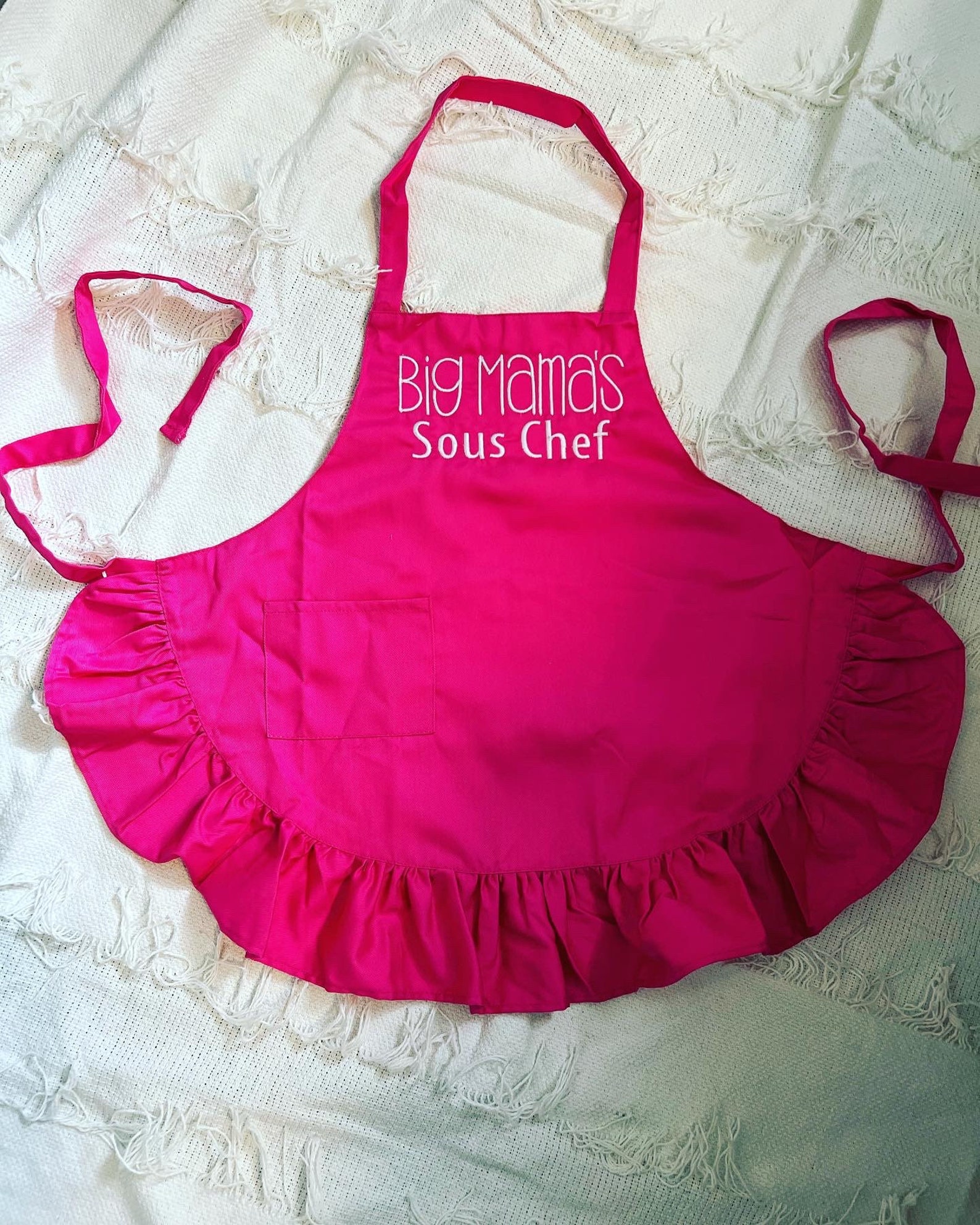 Kids Denim Apron - Apple Embroidery main image 1