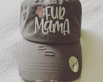 Fur mama, embroidered women’s hat, dog mom hat, fur mama hat, ponytail hat, women’s hat, dog mom accessories, mom hat, dog mom gift