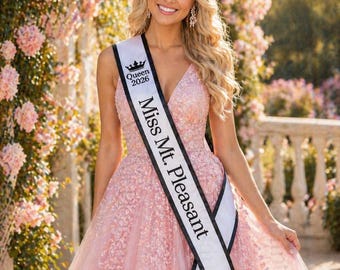 Personalized Pageant Sash, Embroidered Lace Sash, Custom Lace Sash, Customize Sash, Custom Sashes, Pageant Sash,  Pageant Queen Sash, Sashes