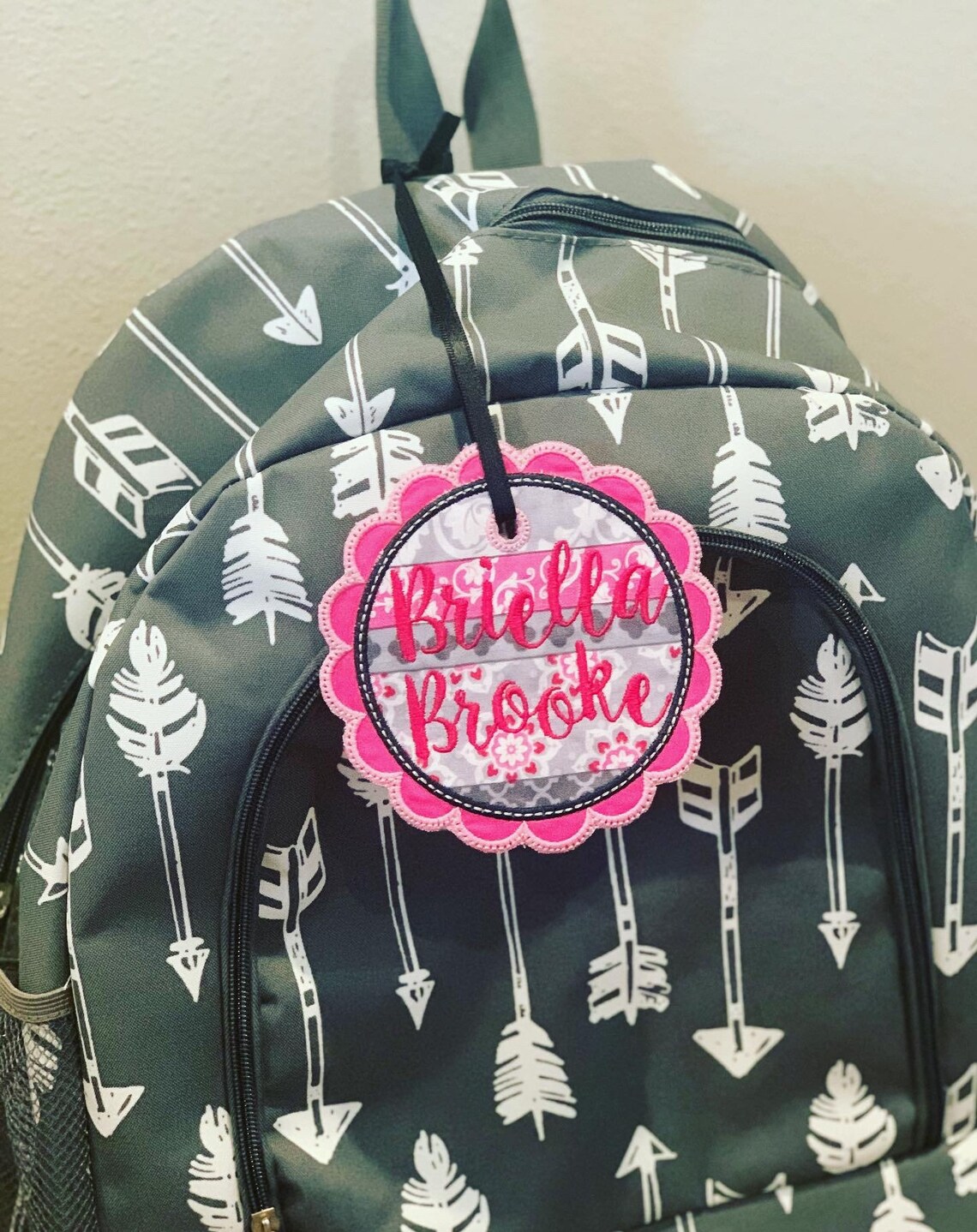 Backpack Name Tag Embroidered Fabric Name Tag Name Tag Etsy Ireland