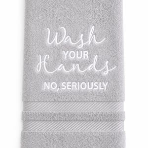Funny embroidered hand towel, wash your hands, no seriously, machine embroidered hand towel, bathroom decor, funny gifts, bathroom towels image 4