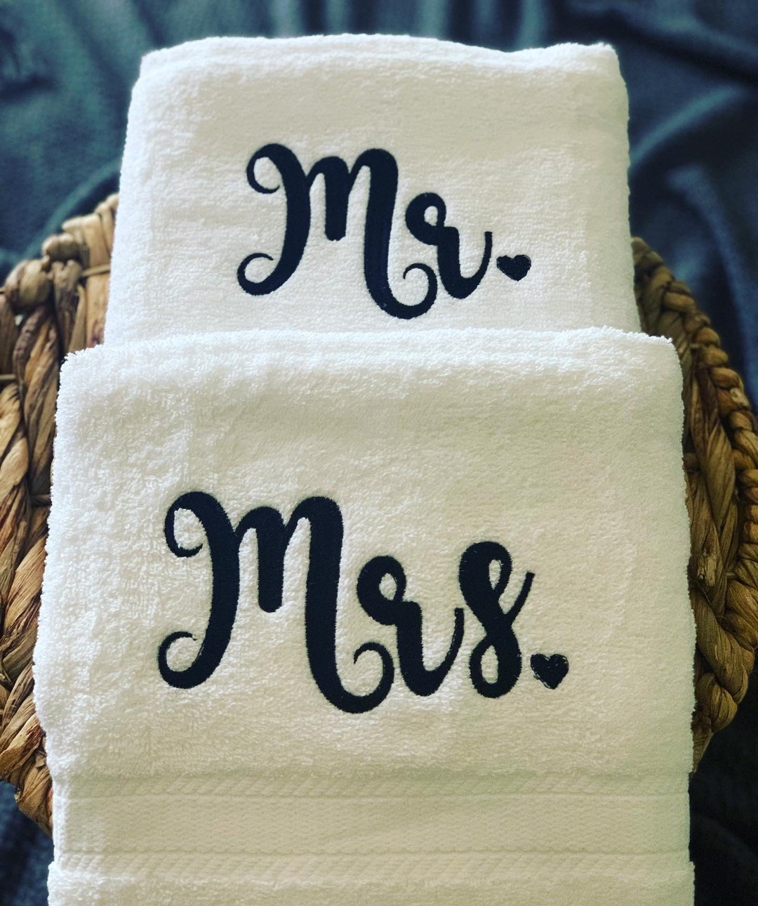 Mr and Mrs Bath Towel Set, Personalized Bath Towels, Wedding Towels ...