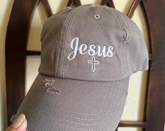 Women's ponytail Jesus hat, Jesus clothing, christian clothing, jesus gift, jesus baseball cap, christian hat, women's hat, religious gifts