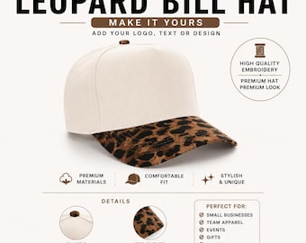 Gorra trucker de mujer estilo leopardo, personaliza tu gorra, gorra bordada, gorra de mujer, gorra trucker, regalo del Día de la Madre, regalo para ella, leopardo