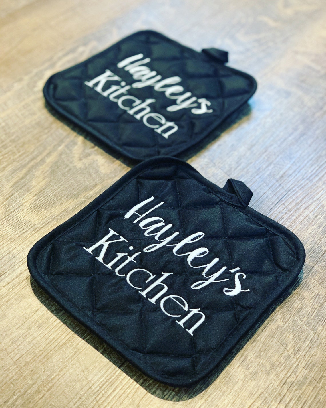 Personalized embroidered pot holders your name potholders Etsy